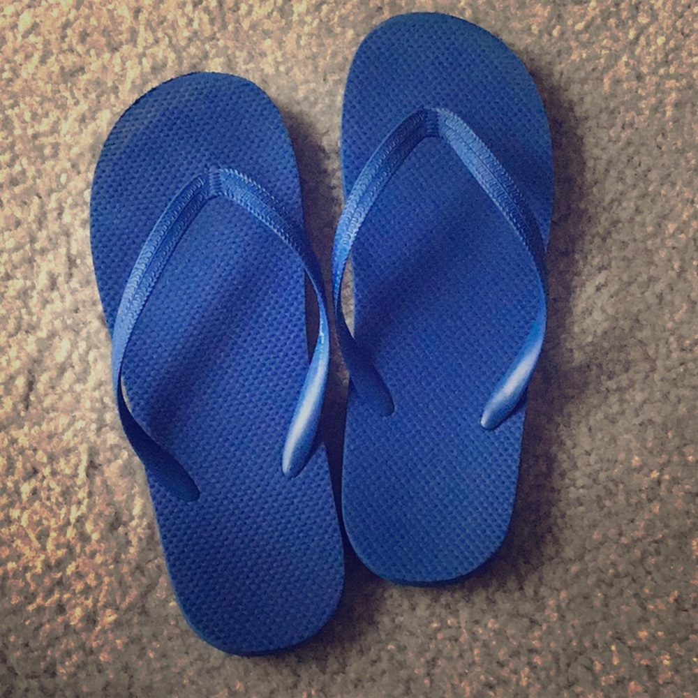 Blue flip flops